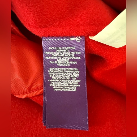 NWT Ralph Lauren Collection Purple Label Leonarda 100% Cashmere Wrap Coat, Sz 4 - Picture 9 of 9